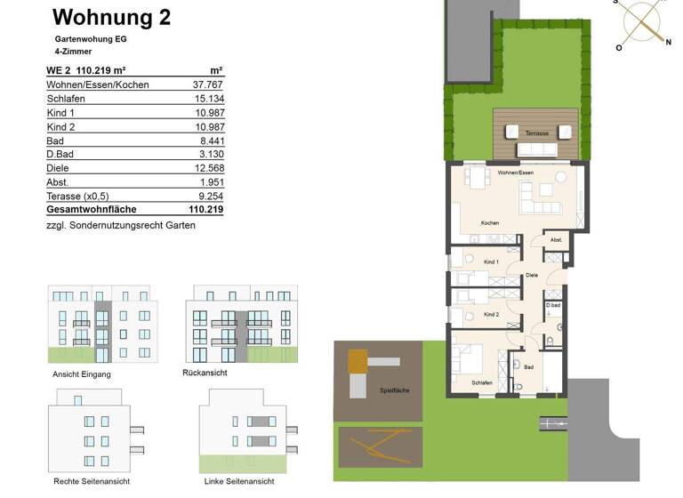 Wohnung zum Kauf - Erstbezug 748.000 € 4 Zimmer 110,2 m² EG Niehl Köln 50735