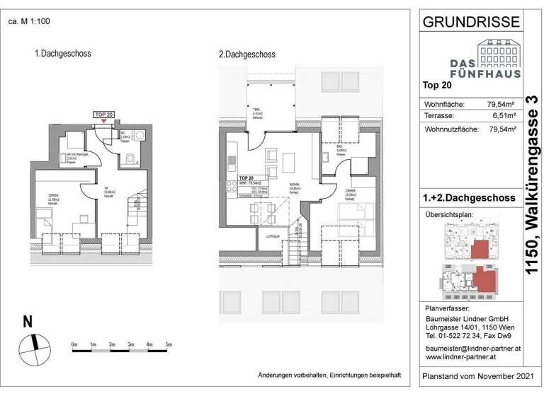 Wohnung zur Miete 1.208 € 3 Zimmer 79,5 m² frei ab sofort Walkürengasse 3 Wien 1150