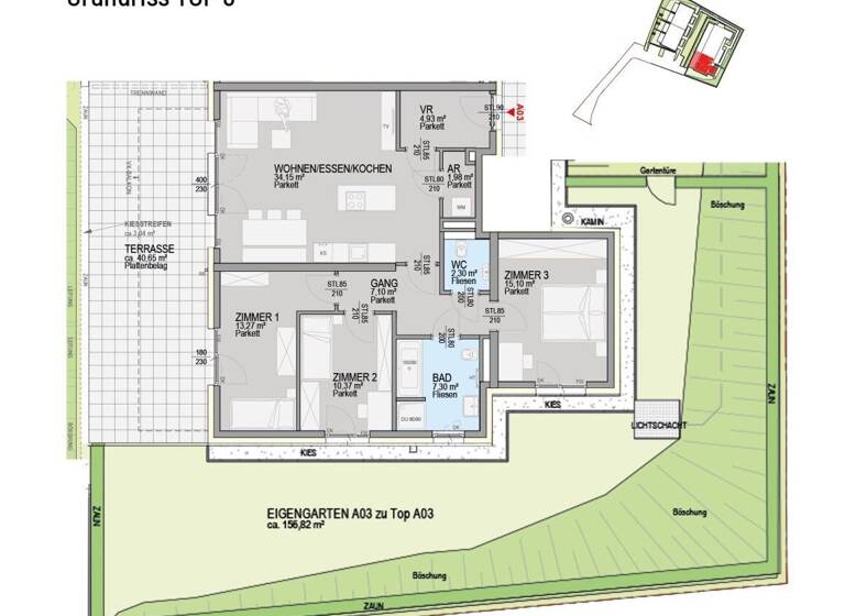 Wohnung zum Kauf - Erstbezug provisionsfrei 682.100 € 4 Zimmer 96,6 m² EG Waltendorfer Hauptstraße Waltendorf Graz 8010