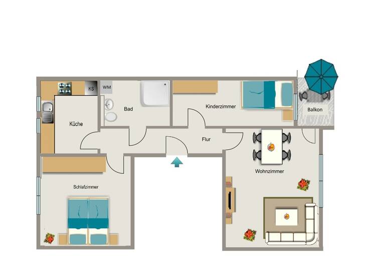 Wohnung zur Miete 520 € 3,5 Zimmer 60,8 m² 2. Geschoss Spanenkamp 25C Süd Herten 45699