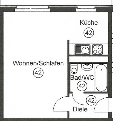 Wohnung zum Kauf 66.900 € 1 Zimmer 32 m² 1. Geschoss Lausen-Grünau Leipzig 04207