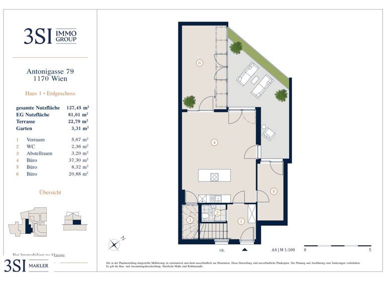 Reihenmittelhaus zum Kauf - Erstbezug 913.600 € 3 Zimmer 127,5 m² Antonigasse 79 Wien 1170