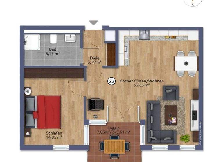 Wohnung zur Miete - Erstbezug 1.075 € 2 Zimmer 61,5 m² 1. Geschoss frei ab 01.06.2026 Steigenberg Penzberg 82377