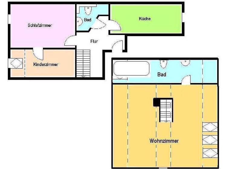 Maisonette zur Miete 385 € 3 Zimmer 77 m² 2. Geschoss Zittau 02763