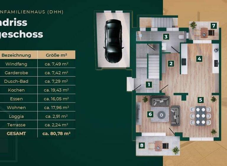 Doppelhaushälfte zum Kauf - Erstbezug 1.290.000 € 6 Zimmer 215 m² 440 m² Grundstück Dottendorf Bonn 53129