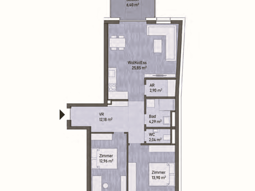 Wohnung zum Kauf - Erstbezug provisionsfrei 343.870 € 3 Zimmer 74,1 m² Eggenberg Graz Gries 8020