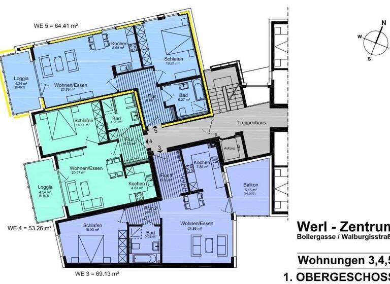 Wohnung zum Kauf provisionsfrei 185.000 € 2 Zimmer 64,4 m² 1. Geschoss Werl 59457