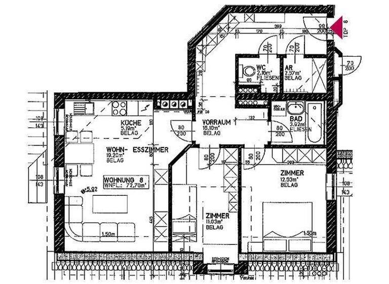 Wohnung zur Miete 742 € 72,7 m² Windhagerstraße 6/8 Schweiggers 3931