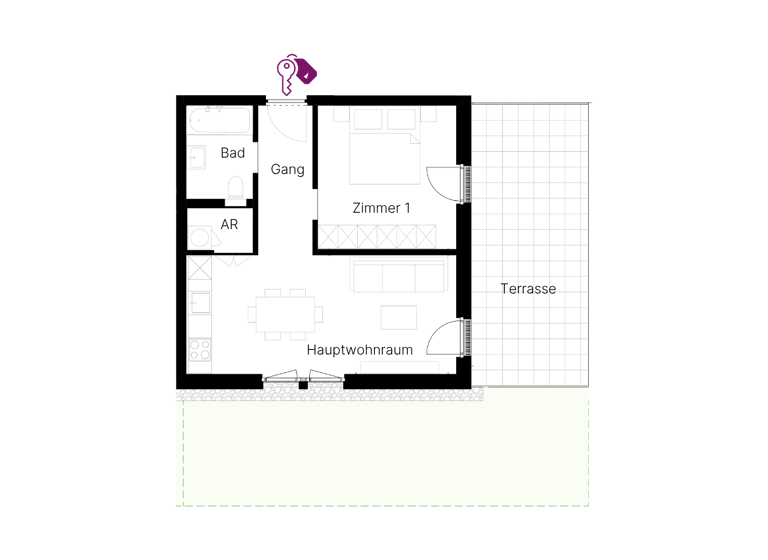 Wohnung zum Kauf - Erstbezug provisionsfrei 261.000 € 2 Zimmer 50,9 m² 1. Geschoss Alemannenstraße 6 Opfenbach 88145