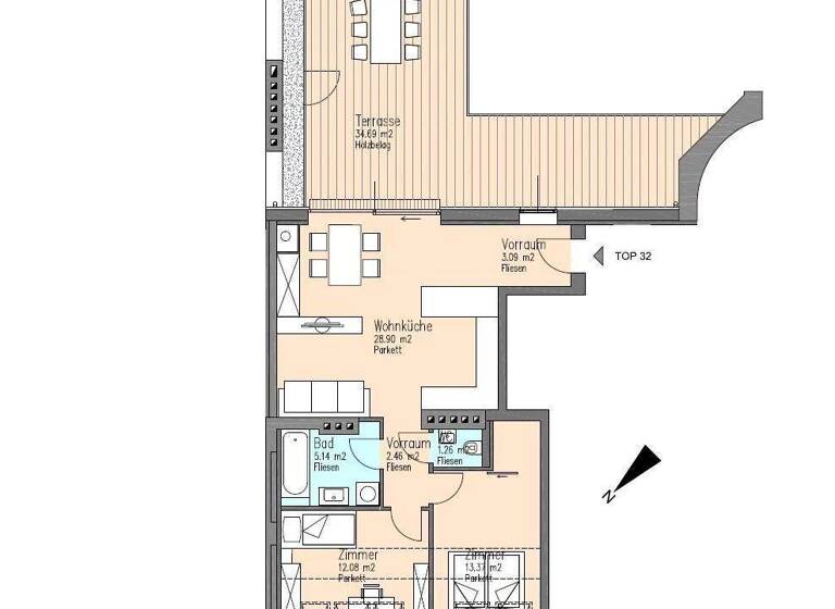 Wohnung zur Miete 1.793 € 3 Zimmer 66 m² 5. Geschoss Würtzlerstraße 21 Wien 1030