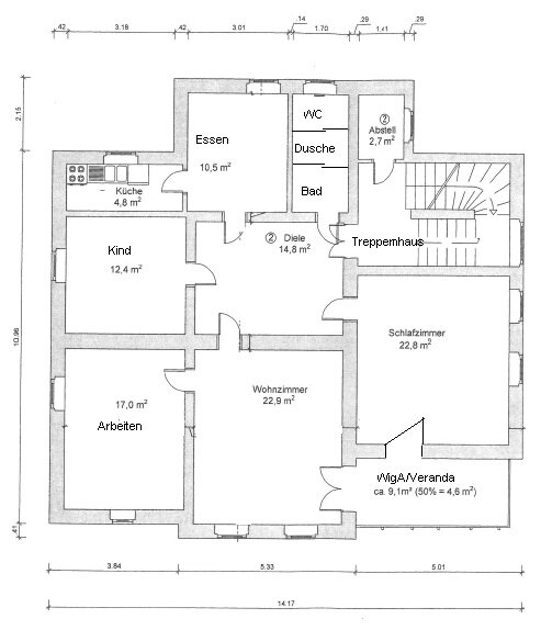 Wohnung zur Miete 1.200 € 5 Zimmer 118,4 m²<br/>Wohnfläche 1.<br/>Geschoss ab sofort<br/>Verfügbarkeit Am Kirchberg 18 Kemnitz Dresden 01157