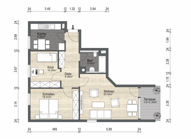 Wohnung zur Miete 800 € 3 Zimmer 75,8 m²<br/>Wohnfläche Neumarkt Neumarkt in der Oberpfalz 92318