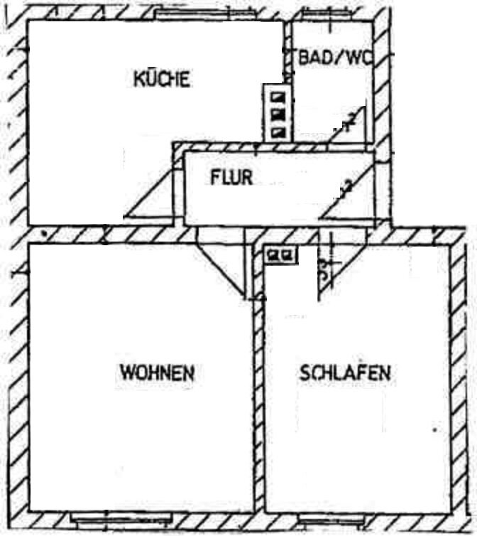 Wohnung zur Miete 300 € 2 Zimmer 53 m²<br/>Wohnfläche 2.<br/>Geschoss Christianstr. 28 Eisenach Eisenach 99817