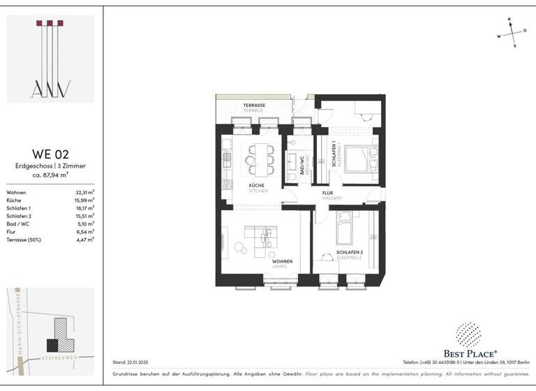 Wohnung zum Kauf provisionsfrei 849.000 € 3 Zimmer 87,9 m²<br/>Wohnfläche EG<br/>Geschoss Steinerweg 12 Pasing München 81241