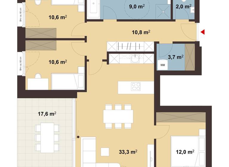 Wohnung zum Kauf - Erstbezug 663.000 € 4 Zimmer 92 m² Sebastianstraße 1 Feldkirch 6800
