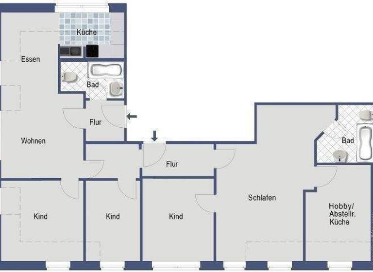 Wohnung zur Miete 670 € 5 Zimmer 115,8 m² 3. Geschoss frei ab sofort Glösaer Str. 20 Ebersdorf Chemnitz 09131