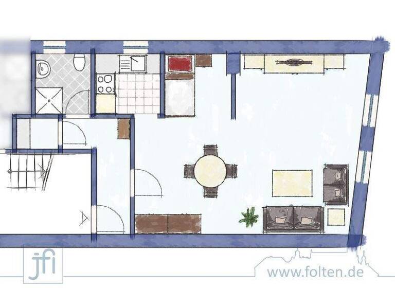 Studio zur Miete 445 € 1 Zimmer 47,5 m² Leer Leer (Ostfriesland) 26789