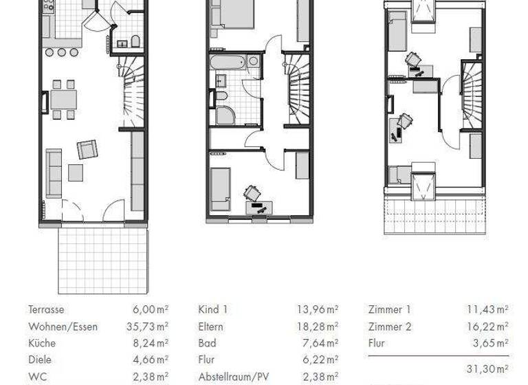 Reihenendhaus zum Kauf - Erstbezug 479.900 € 5,5 Zimmer 136 m² 236 m² Grundstück Karlsruher Straße - Coschütz/Gittersee Dresden / Coschütz/Gittersee 01189