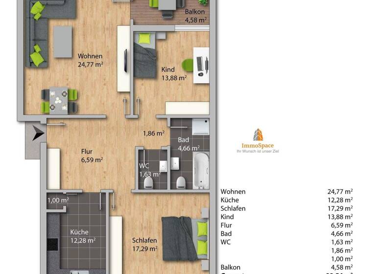 Wohnung zum Kauf 515.000 € 3 Zimmer 86,3 m² 2. Geschoss Baldham Vaterstetten 85598