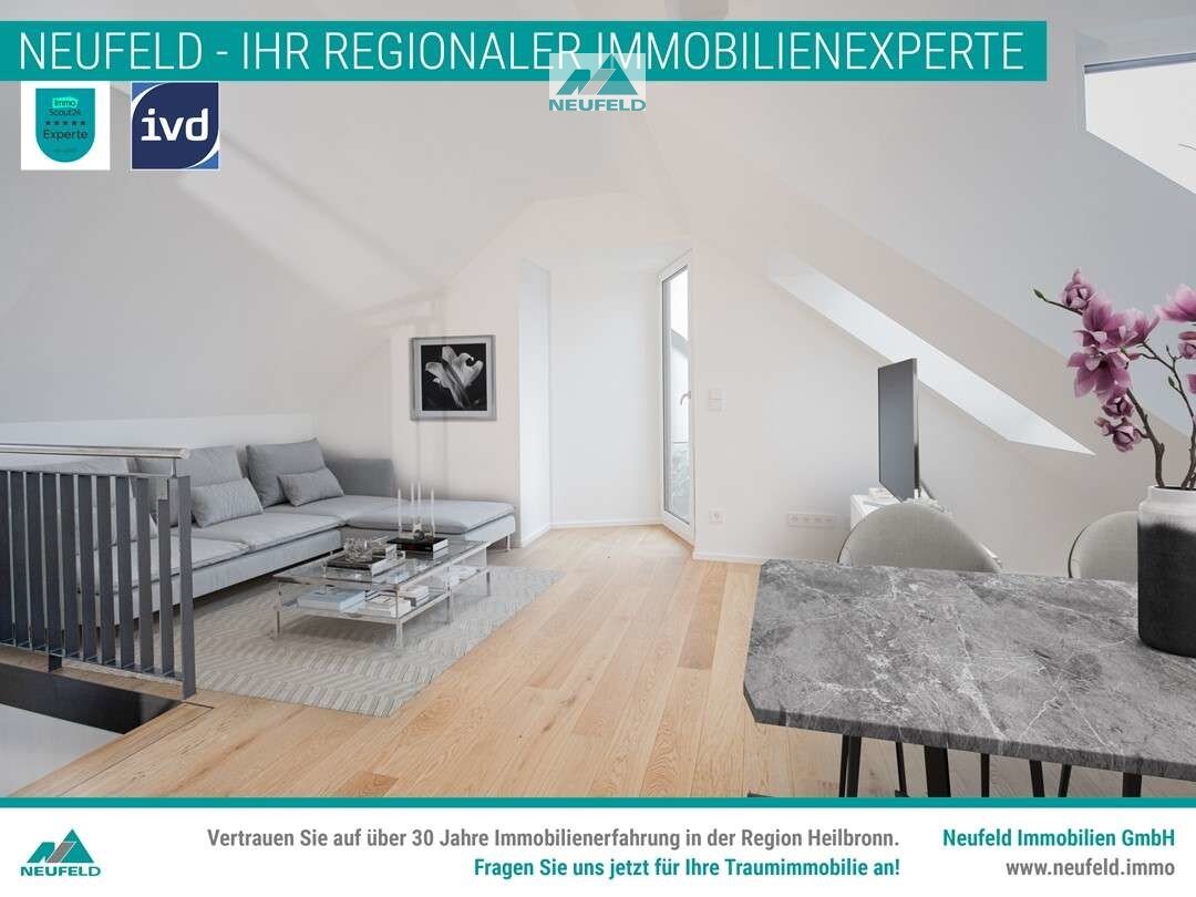 Maisonette zur Miete 1.395 € 3 Zimmer 90,7 m²<br/>Wohnfläche 4.<br/>Geschoss ab sofort<br/>Verfügbarkeit Degmarner Straße 14 Oedheim Oedheim 74229