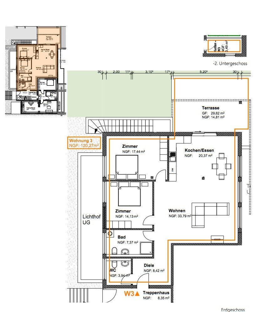 Wohnung zum Kauf 420.945 € 3 Zimmer 120,3 m²<br/>Wohnfläche Kernstadt - Nord Lahr 77933