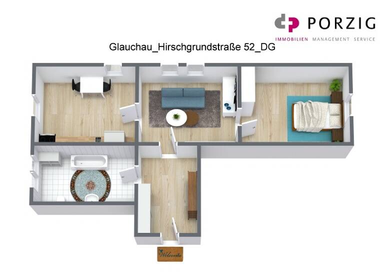 Wohnung zur Miete 330 € 2 Zimmer 72 m² Glauchau 08371