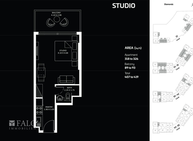 Studio zum Kauf - Erstbezug provisionsfrei 298.484 € 1 Zimmer 38,9 m² Dubai 00000