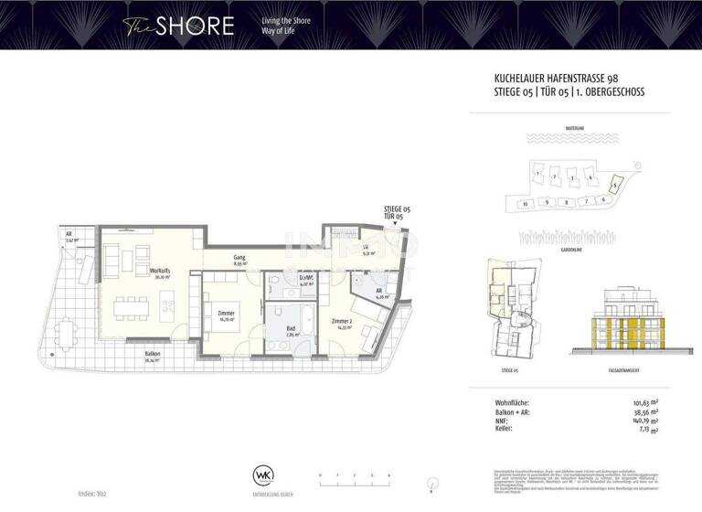 Wohnung zum Kauf - Erstbezug 950.000 € 3 Zimmer 102,5 m² 1. Geschoss Wien 1190