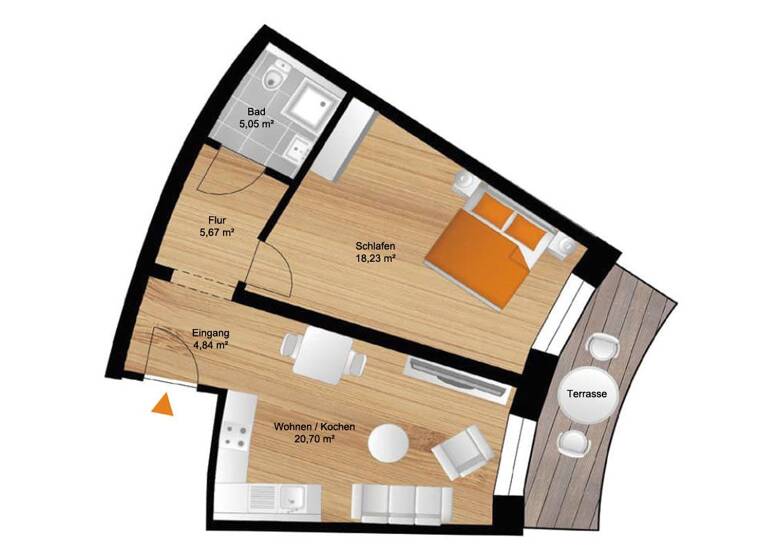 Terrassenwohnung zur Miete 590 € 2 Zimmer 58,8 m² EG Dorfstraße 1g Saalhausen Freital / Saalhausen 01705