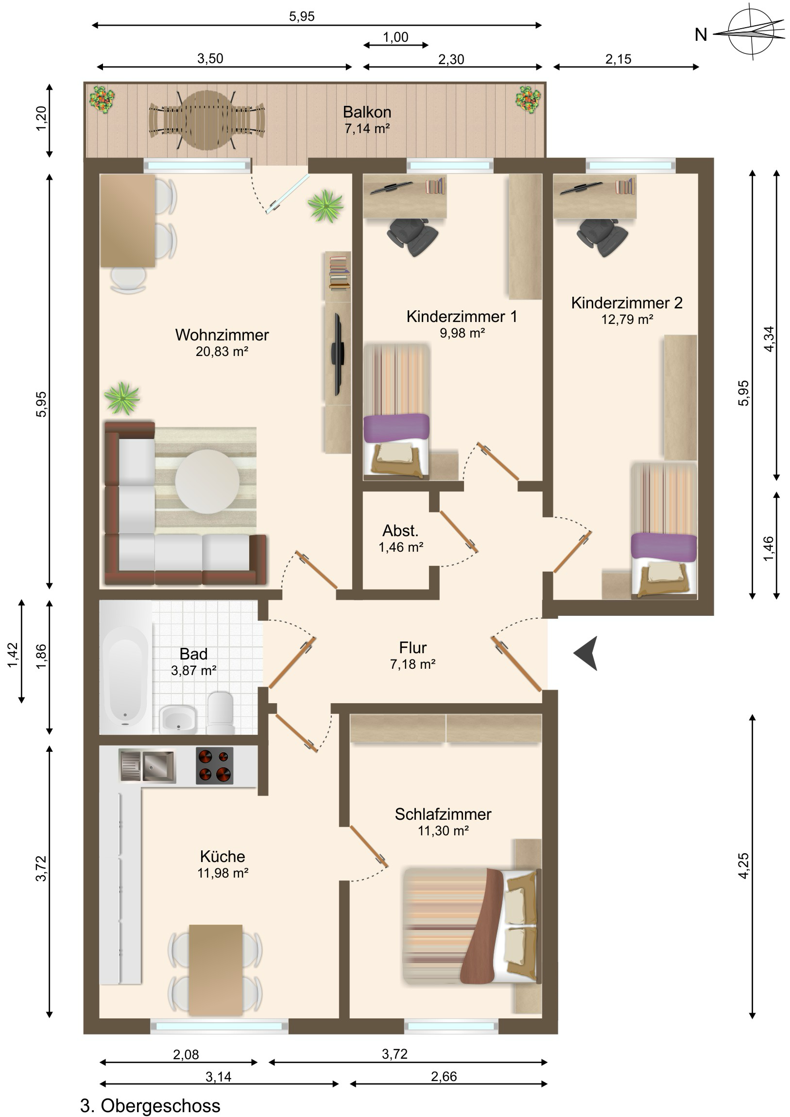 Wohnung zum Kauf 105.000 € 4 Zimmer 83 m²<br/>Wohnfläche Gneisenauring Magdeburg 39130