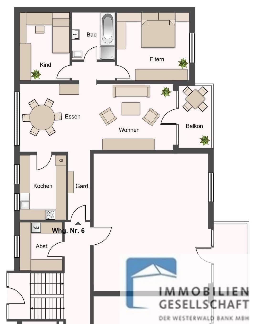 Wohnung zum Kauf 195.000 € 3,5 Zimmer 89 m²<br/>Wohnfläche Montabaur Montabaur 56410