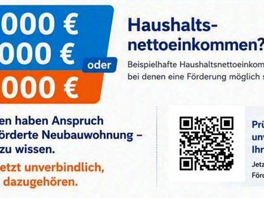 Wohnung zur Miete - Erstbezug nur mit Wohnberechtigungsschein 1.067 € 4 Zimmer 92,8 m² 2. Geschoss frei ab 01.11.2026 Sonnenring 3 Heßdorf Heßdorf 91093