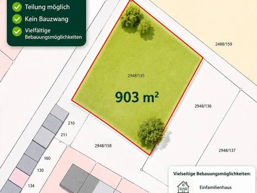 Grundstück zum Kauf 515.000 € 903 m² Grundstück Großmehring Großmehring 85098