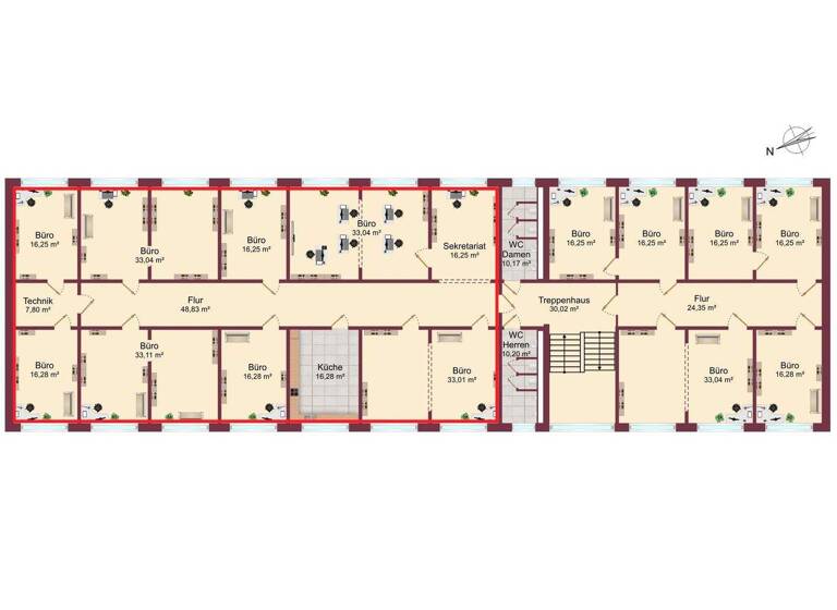 Büro zur Miete 8 € 286,5 m² Bürofläche Reutershagen Rostock 18069