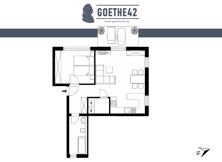 Terrassenwohnung zum Kauf - Erstbezug provisionsfrei 319.000 € 2 Zimmer 59,1 m² EG frei ab sofort Goethestraße 42 Walldorf Mörfelden-Walldorf 64546