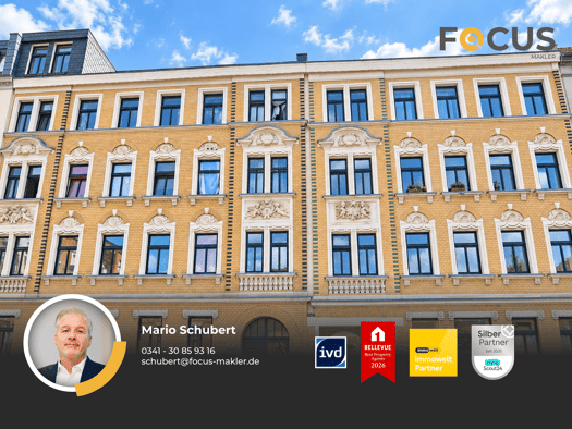 Wohnung zur Miete 840 € 3 Zimmer 60,8 m² 2. Geschoss Naumburger Straße 51 Plagwitz Leipzig 04229