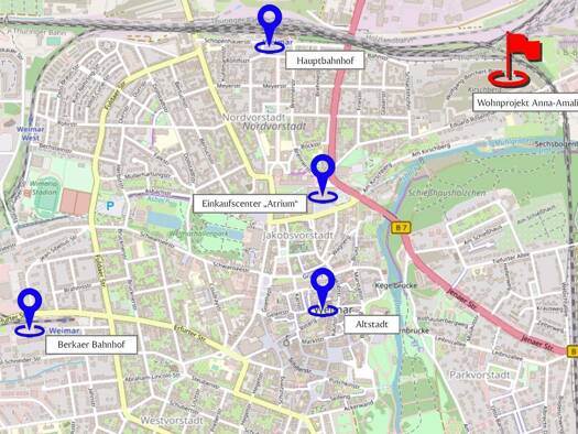 Wohnung zur Miete 620 € 2 Zimmer 50 m² frei ab sofort Nordvorstadt Weimar 99423