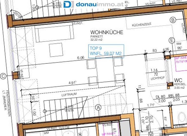 Wohnung zum Kauf 359.000 € 2 Zimmer 60,8 m² 2. Geschoss Krems an der Donau 3500