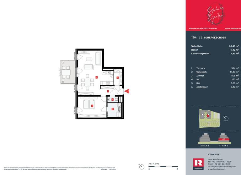 Wohnung zum Kauf - Erstbezug 361.900 € 2 Zimmer 68,5 m² Wien, 14. Bezirk, Penzing 1140
