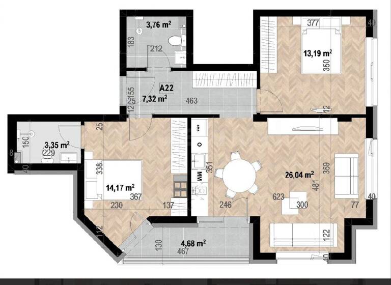 Studio zum Kauf 273.000 € 3 Zimmer 99,3 m² Sofia