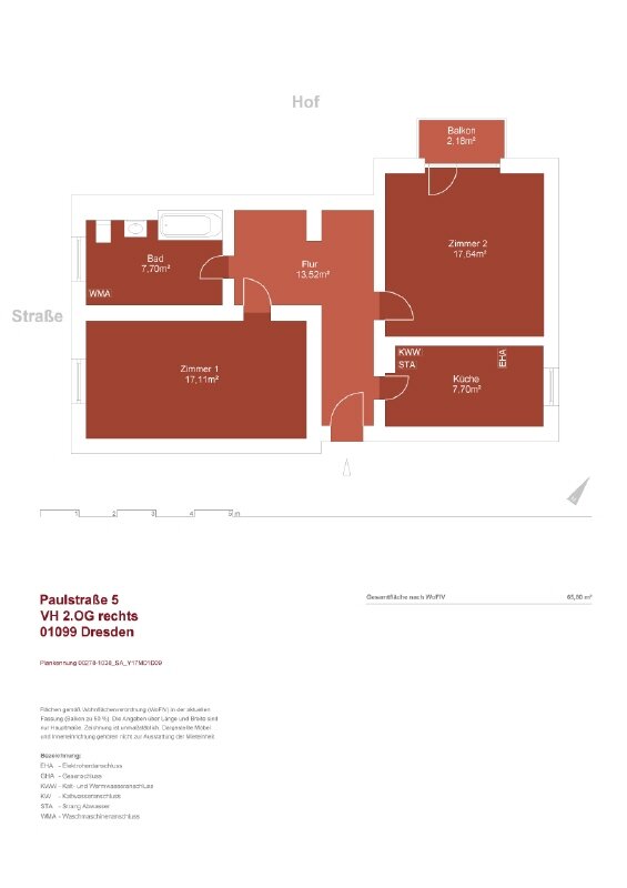 Wohnung zur Miete 801 € 2 Zimmer 65,8 m²<br/>Wohnfläche ab sofort<br/>Verfügbarkeit Paulstr. 5 Äußere Neustadt (Tannenstr.) Dresden 01099