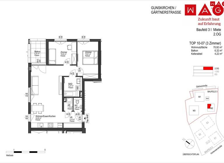 Wohnung zur Miete - Erstbezug 599 € 3 Zimmer Gunskirchen 4623