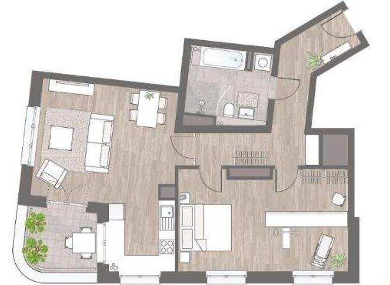 Wohnung zur Miete - Erstbezug 1.593 € 2 Zimmer 79,6 m² 7. Geschoss frei ab sofort Bonner Str. 168 Bayenthal Köln 50968