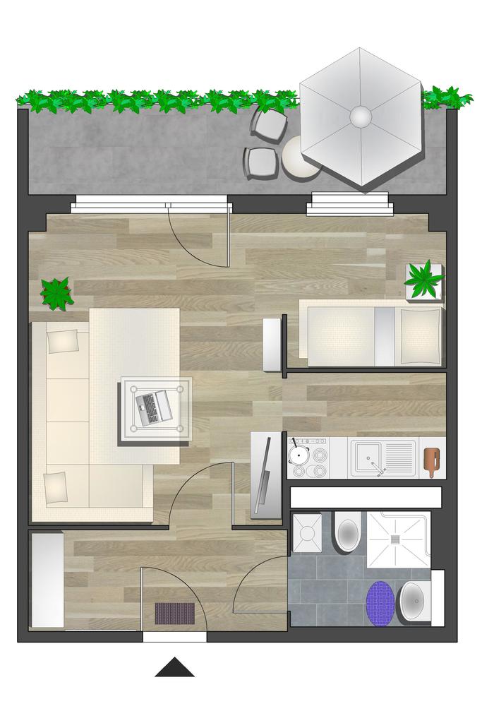 Wohnung zur Miete 269 € 1 Zimmer 35,9 m²<br/>Wohnfläche 5.<br/>Geschoss Wolgograder Allee 204 Hutholz 644 Chemnitz 09123