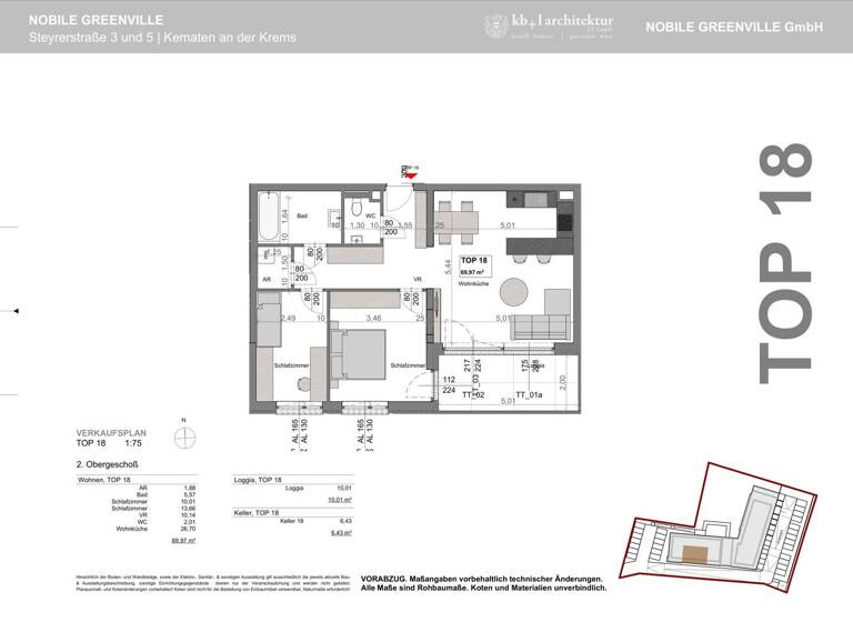 Wohnung zum Kauf - Erstbezug 301.000 € 3 Zimmer 70 m² 2. Geschoss Kematen an der Krems 4531
