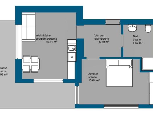Wohnung zum Kauf 370.000 € 2 Zimmer 44 m² Brixen