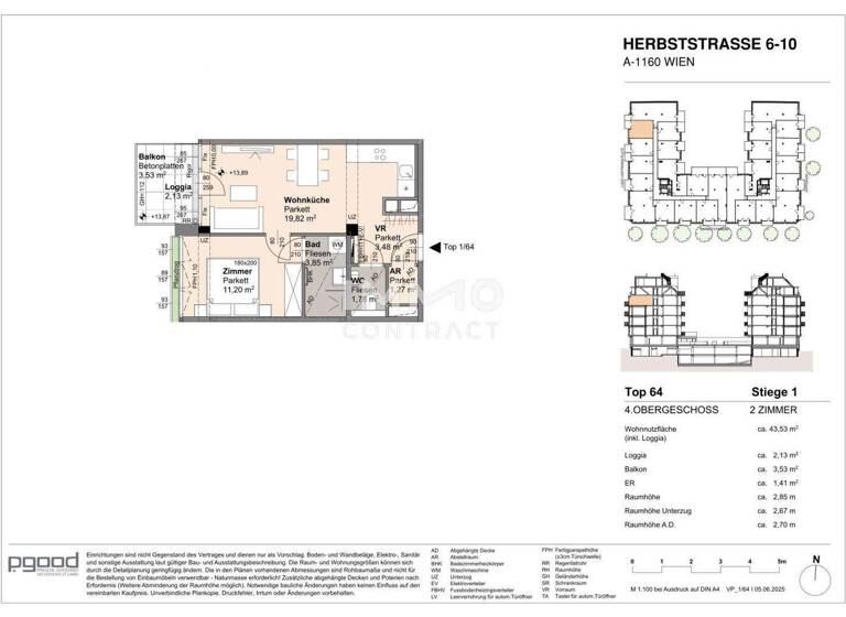 Wohnung zum Kauf 338.000 € 2 Zimmer 41,4 m² frei ab 01.09.2028 Wien 1160