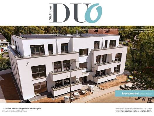 Wohnung zum Kauf - Erstbezug provisionsfrei 360.300 € 3 Zimmer 86,3 m² St Arnual Saarbrücken 66119