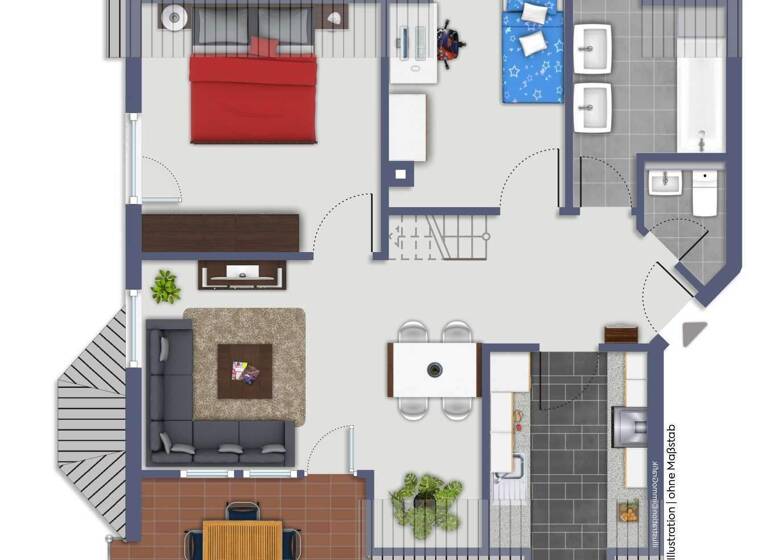 Maisonette zur Miete 700 € 4 Zimmer 93 m² 3. Geschoss Künzelsau 74653