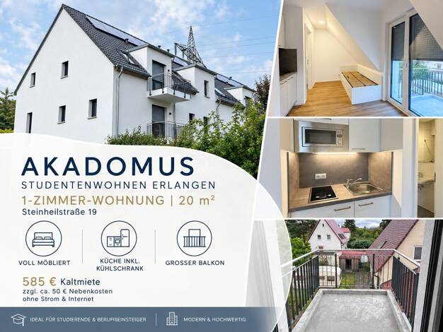 Wohnung zur Miete 585 € 1 Zimmer 20 m² frei ab sofort Bruck Erlangen 91058